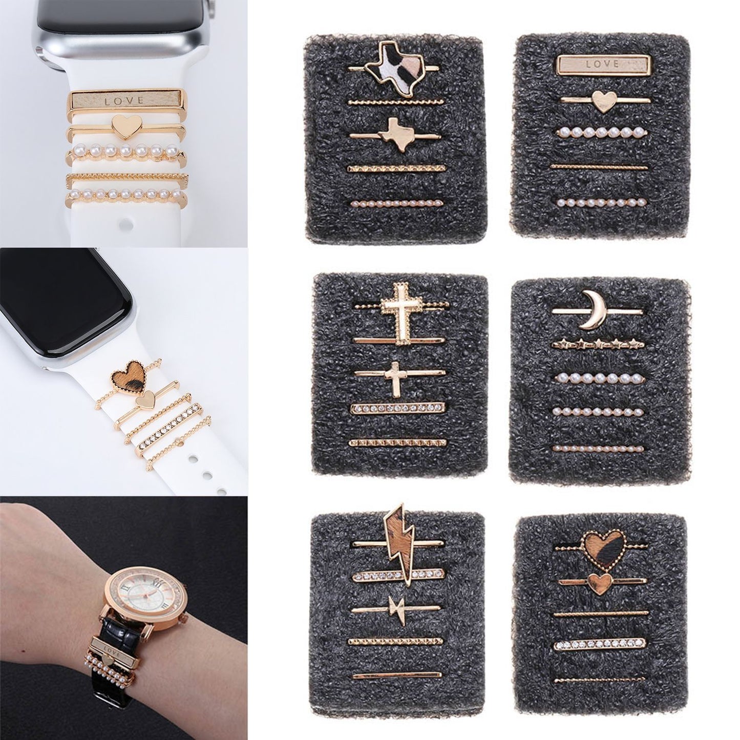 Diamond Jewelry Charms For Apple and Galaxy Watch - Strap Accessories