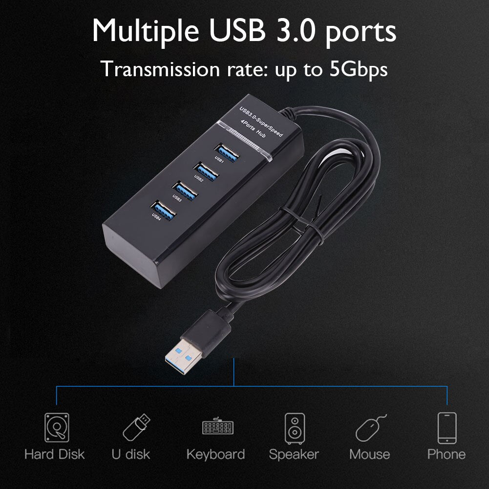 USB 4-port Hub Splitter Extender