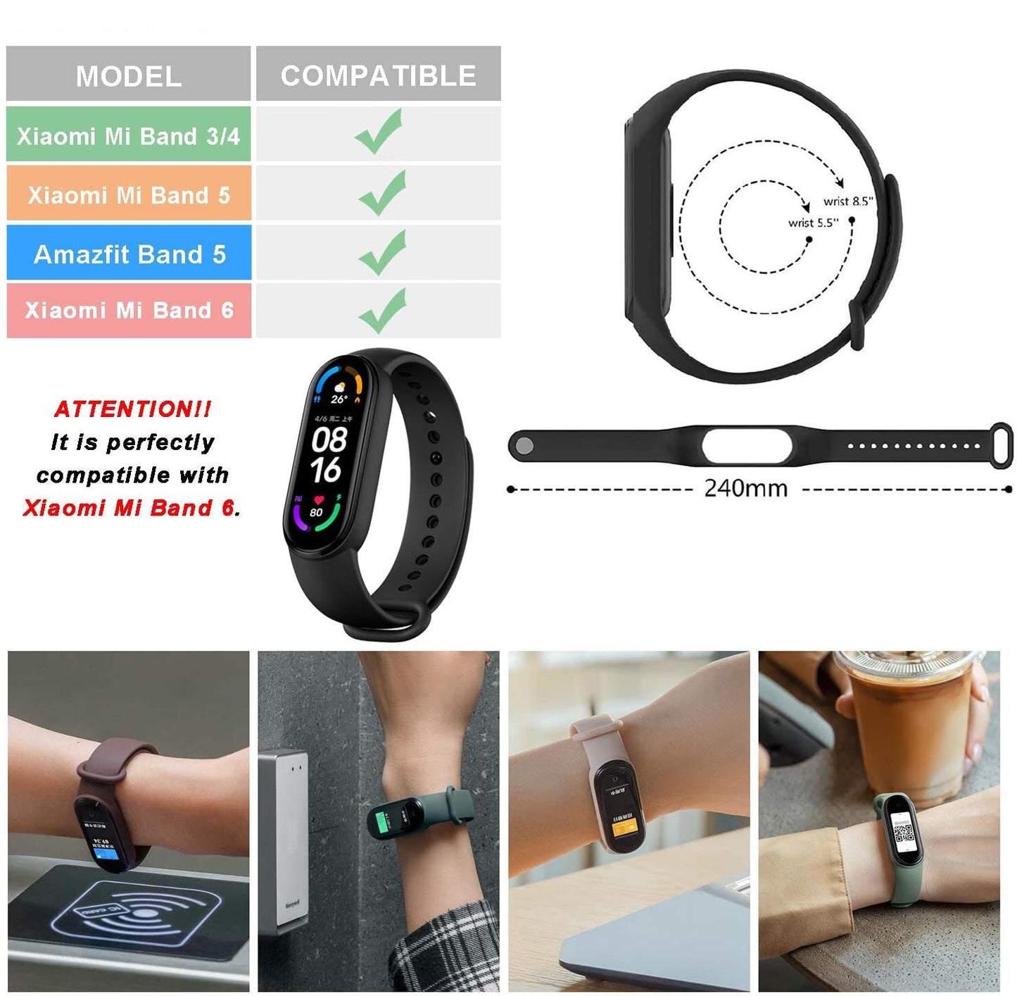 Sport Bracelet replacement for Smart Watch Mi Band