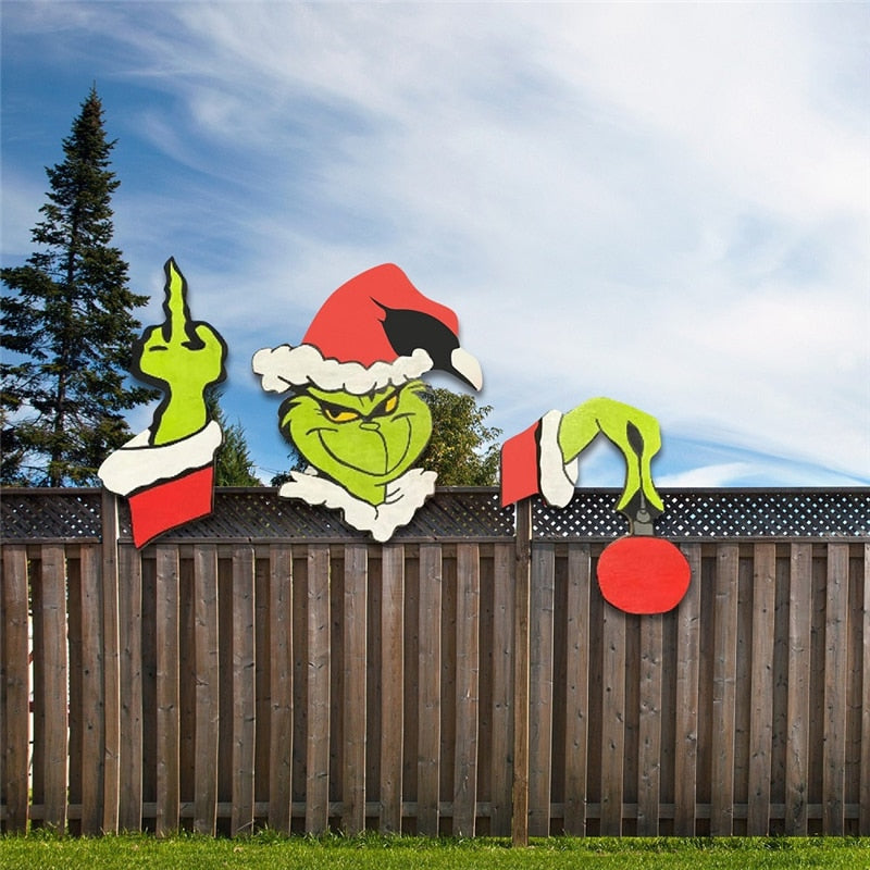 Christmas Fence Peekers