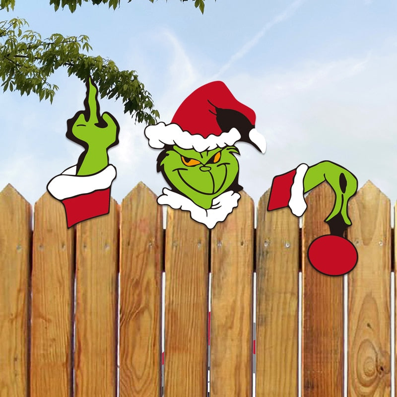 Christmas Fence Peekers