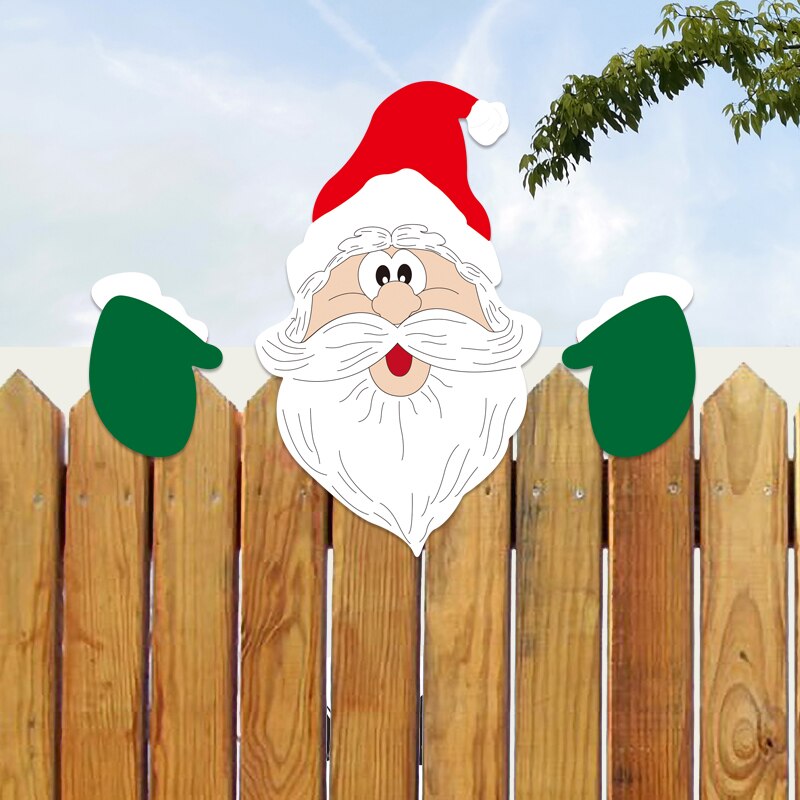 Christmas Fence Peekers